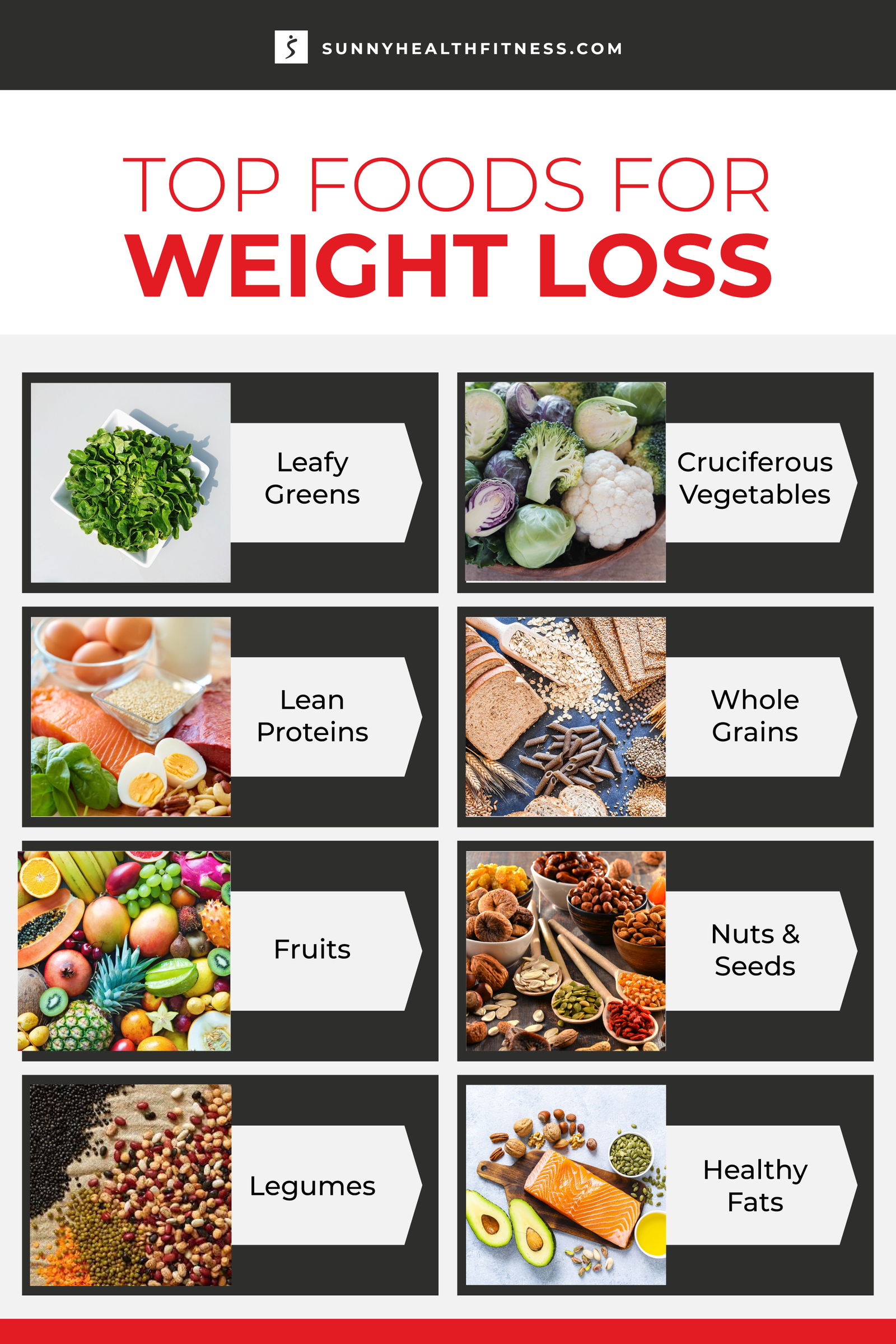 Infographic of top foods for weight loss